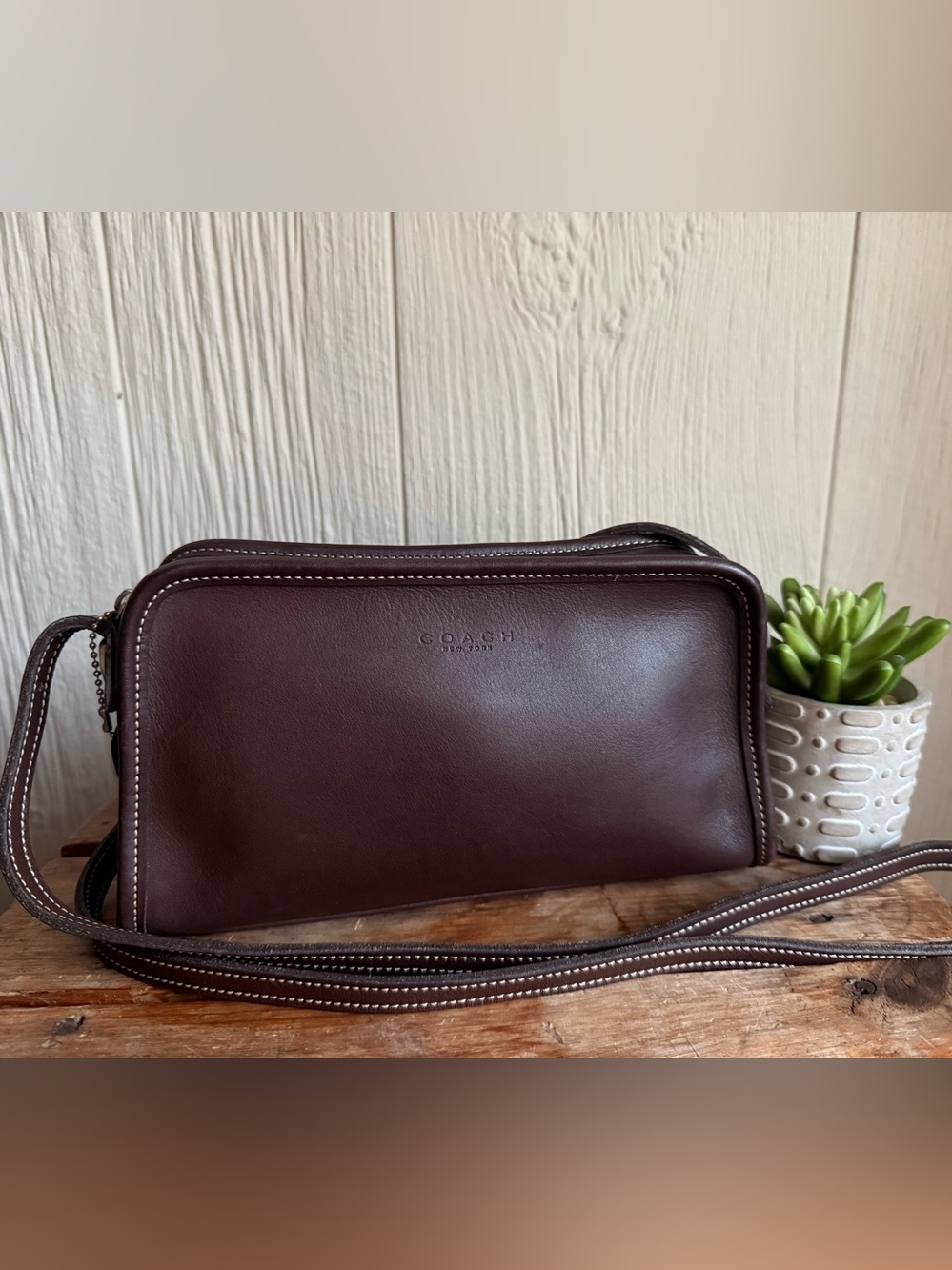 Vintage Coach Mimosa Zip Shoulder Bag